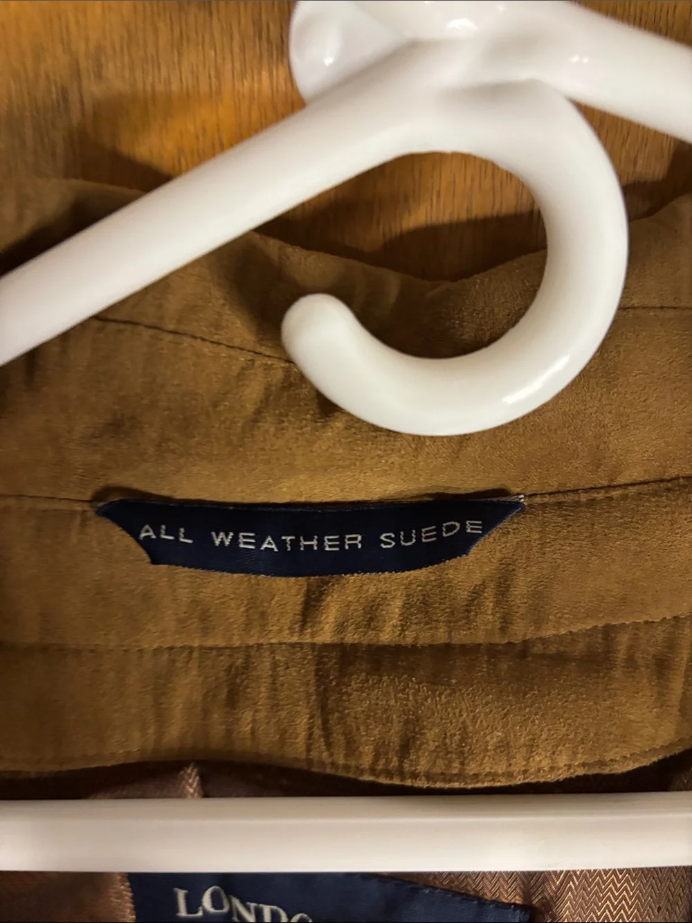 London Fog Men's Suede Zip Front Jacket in Tan Brown